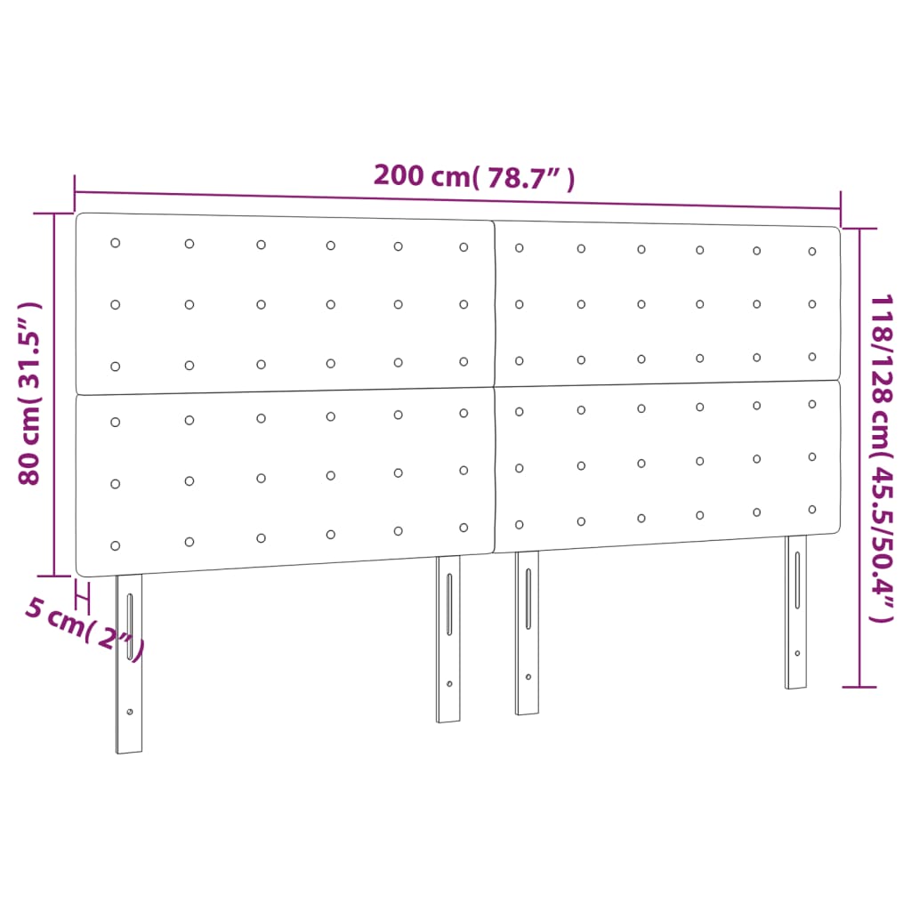 vidaXL Κεφαλάρι Μπλε 200x5x118/128 εκ. Ύφασμα
