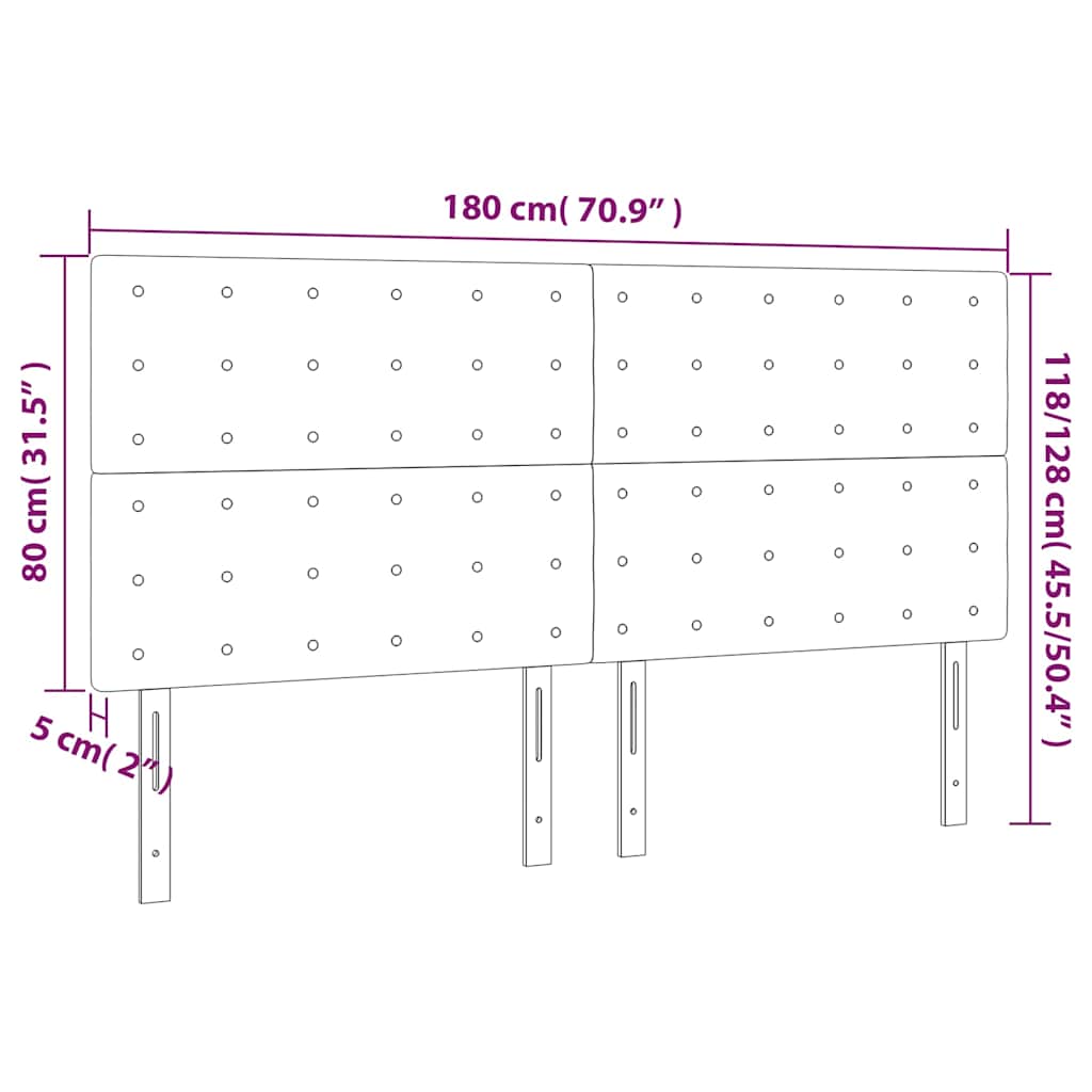 vidaXL Κεφαλάρι Ροζ Βελούδινο 180x5x118/128 εκ.