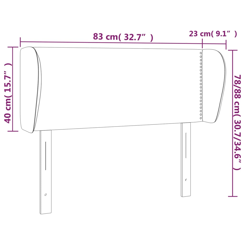 vidaXL Κεφαλάρι με Πτερύγια Ανοιχτό Γκρι 83x23x78/88 εκ. Υφασμάτινο