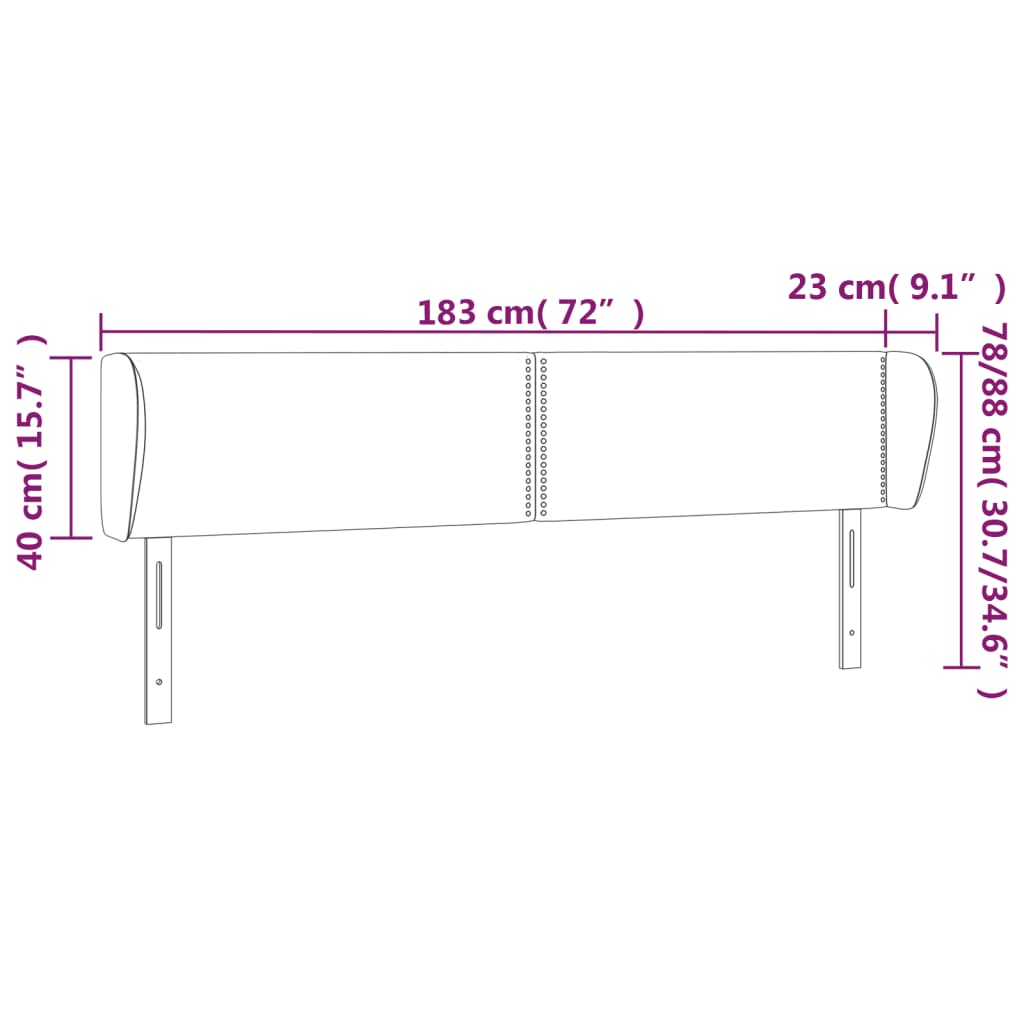 vidaXL Κεφαλάρι με Πτερύγια Taupe 183x23x78/88 εκ. Υφασμάτινο
