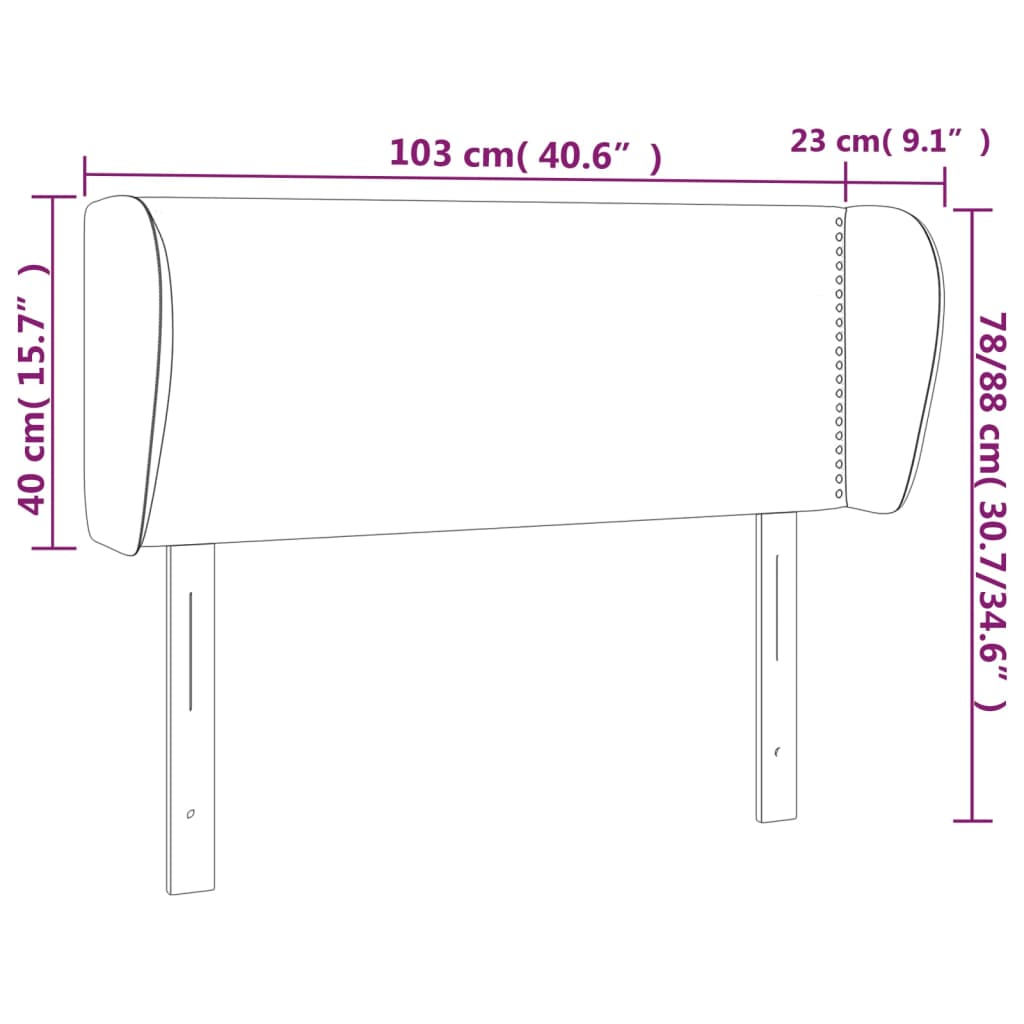 vidaXL Κεφαλάρι με Πτερύγια Ροζ 103x23x78/88 εκ. Βελούδινο