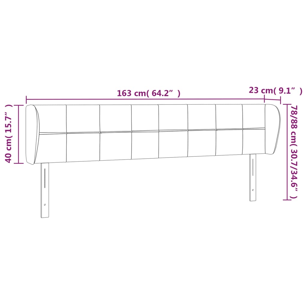 vidaXL Κεφαλάρι με Πτερύγια Taupe 163x23x78/88 εκ. Υφασμάτινο