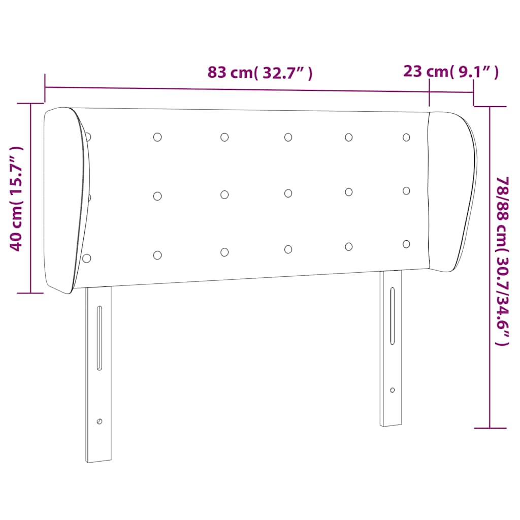 vidaXL Κεφαλάρι με Πτερύγια Καπουτσίνο 83x23x78/88 εκ. Συνθετικό Δέρμα