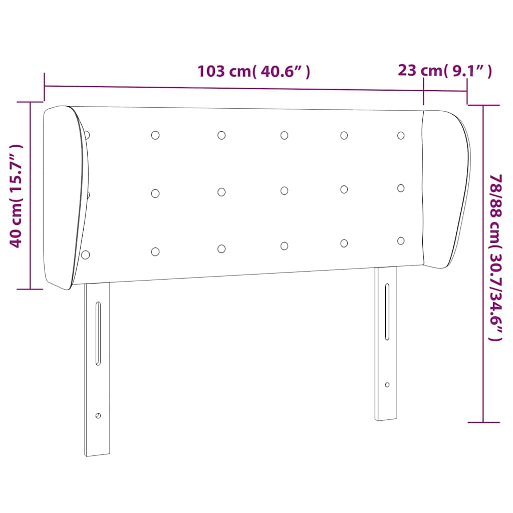 vidaXL Κεφαλάρι με Πτερύγια Καπουτσίνο 103x23x78/88εκ. Συνθετικό Δέρμα