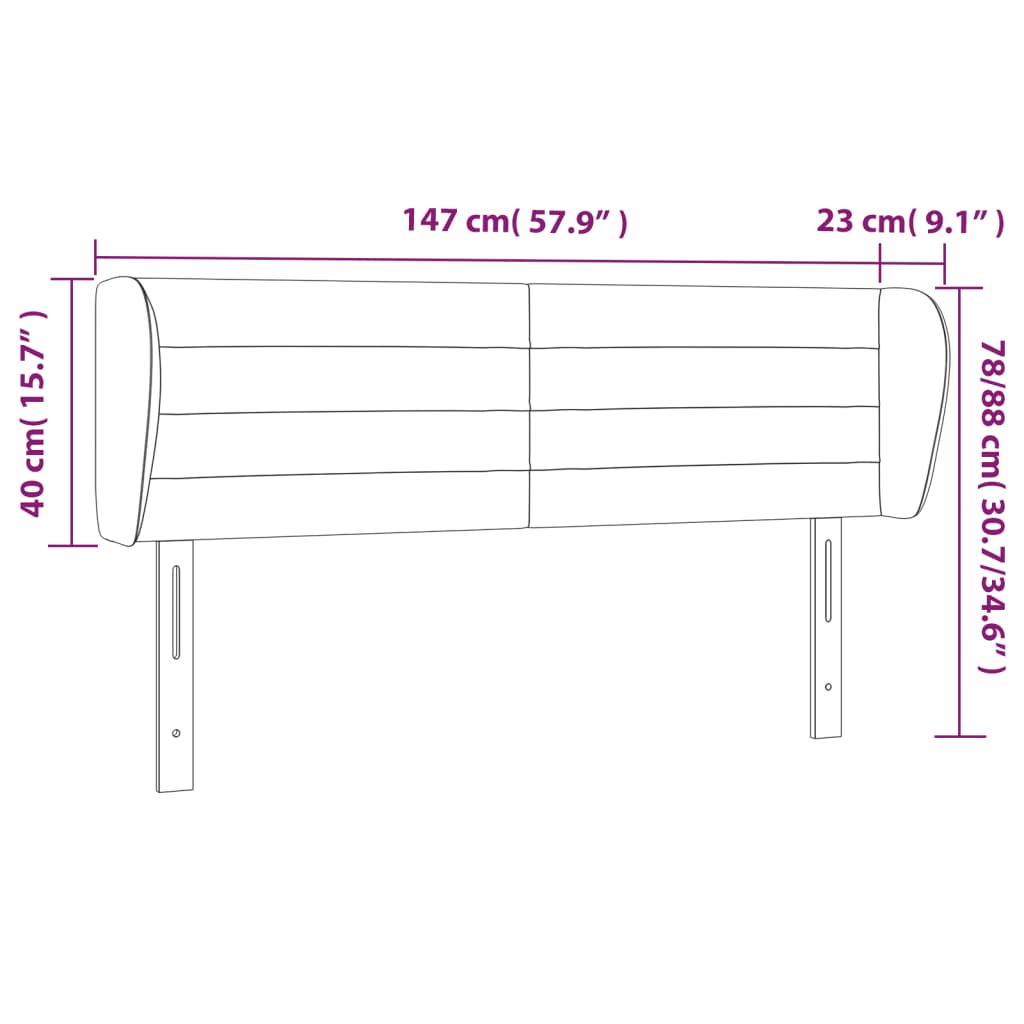 vidaXL Κεφαλάρι με Πτερύγια Μπλε 147 x 23 x 78/88 εκ. Υφασμάτινο