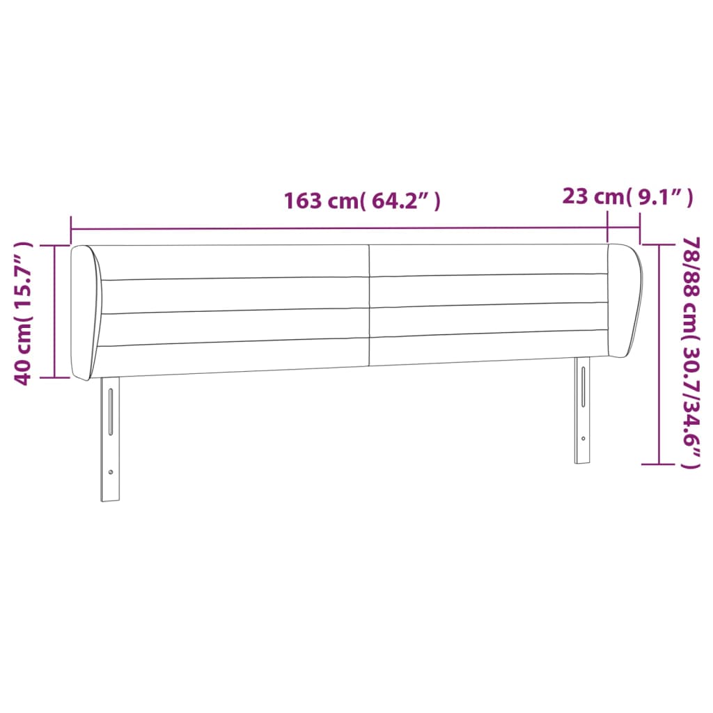 vidaXL Κεφαλάρι με Πτερύγια Μπλε 163x23x78/88 εκ. Υφασμάτινο