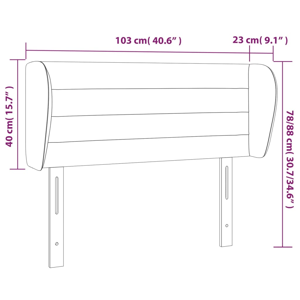 vidaXL Κεφαλάρι με Πτερύγια Ροζ 103x23x78/88 εκ. Βελούδινο