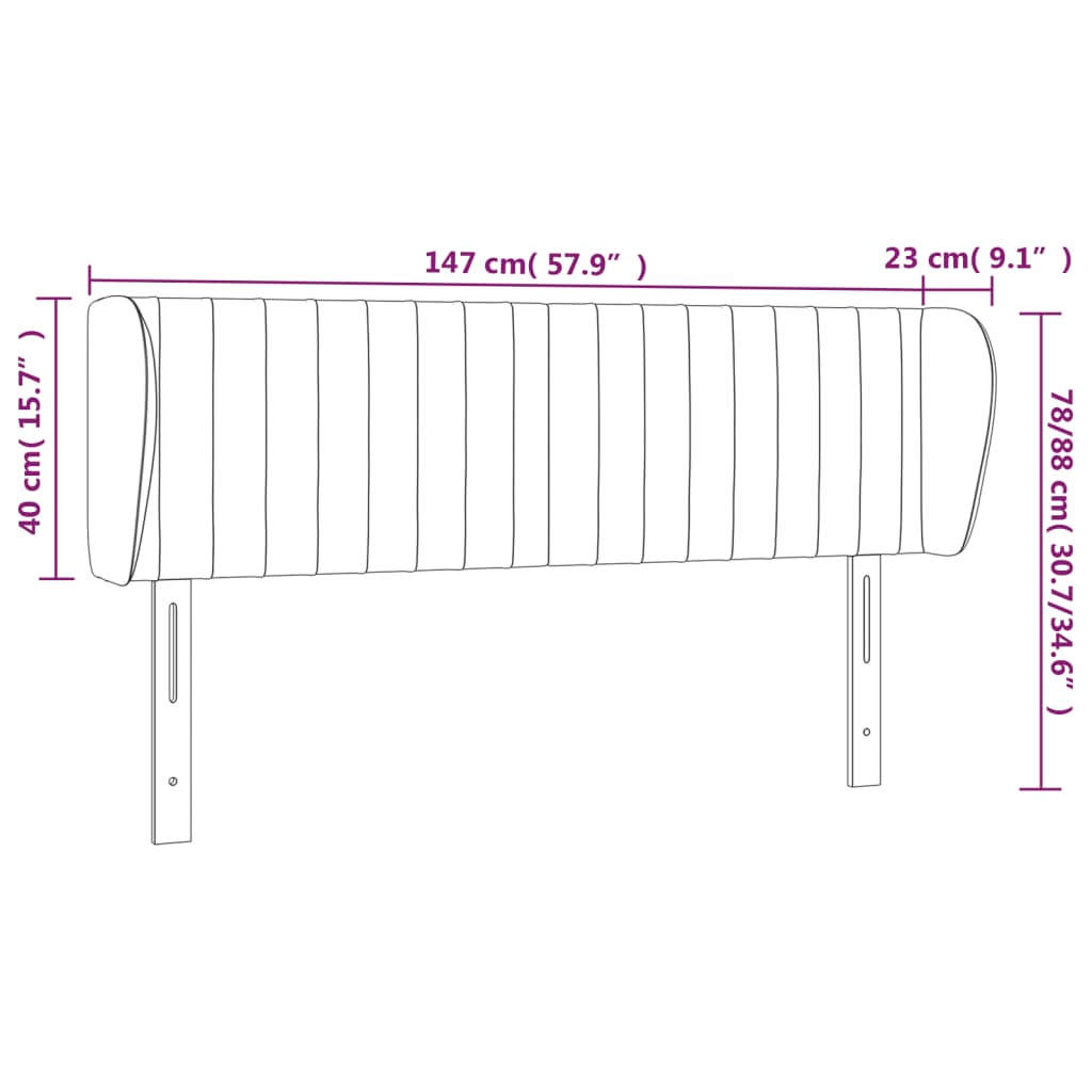 vidaXL Κεφαλάρι με Πτερύγια Taupe 147 x 23 x 78/88 εκ. Υφασμάτινο