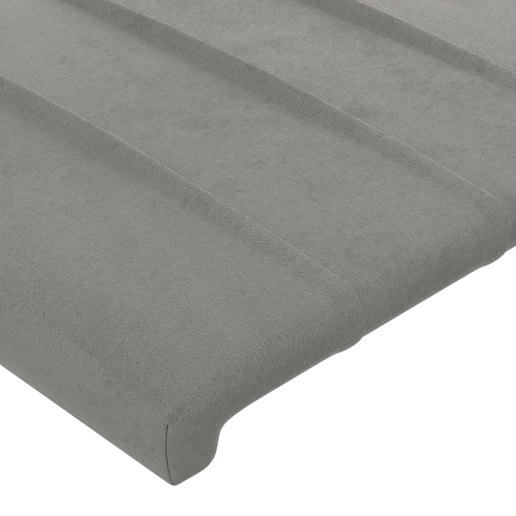 vidaXL Κεφαλάρι με Πτερύγια Ανοιχτό Γκρι 203x23x78/88 εκ. Βελούδινο