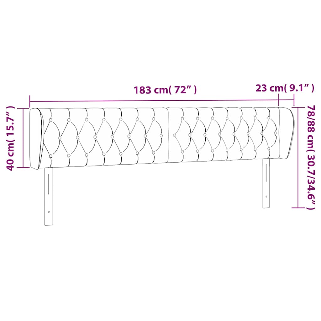 vidaXL Κεφαλάρι με Πτερύγια Taupe 183x23x78/88 εκ. Υφασμάτινο