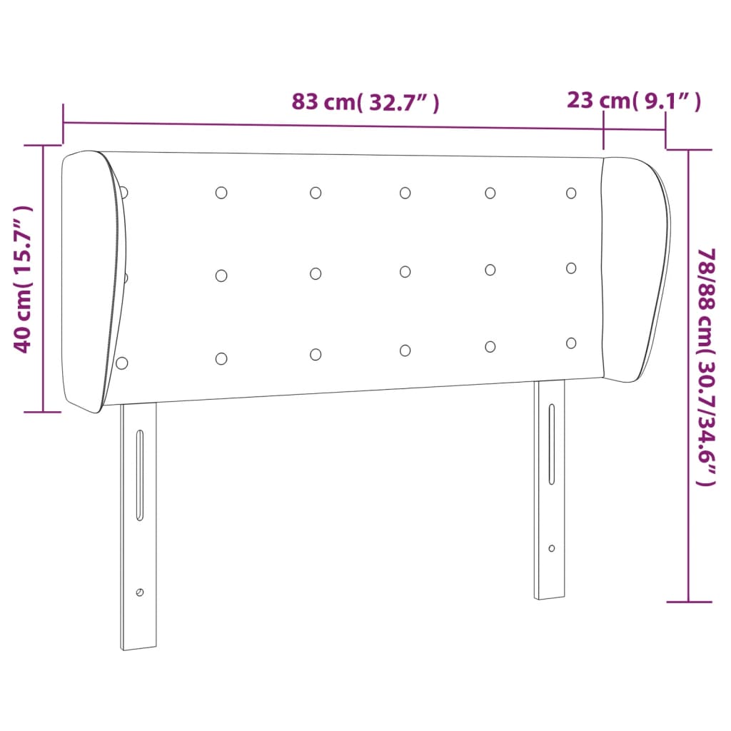 vidaXL Κεφαλάρι με Πτερύγια Ροζ 83x23x78/88 εκ. Βελούδινο