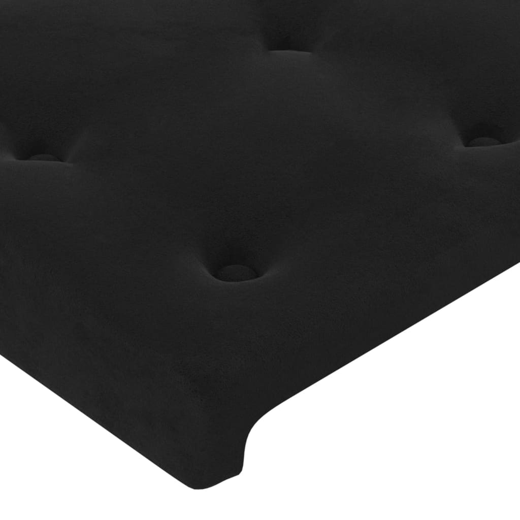 vidaXL Κεφαλάρι με Πτερύγια Μαύρο 183x23x78/88 εκ. Βελούδινο
