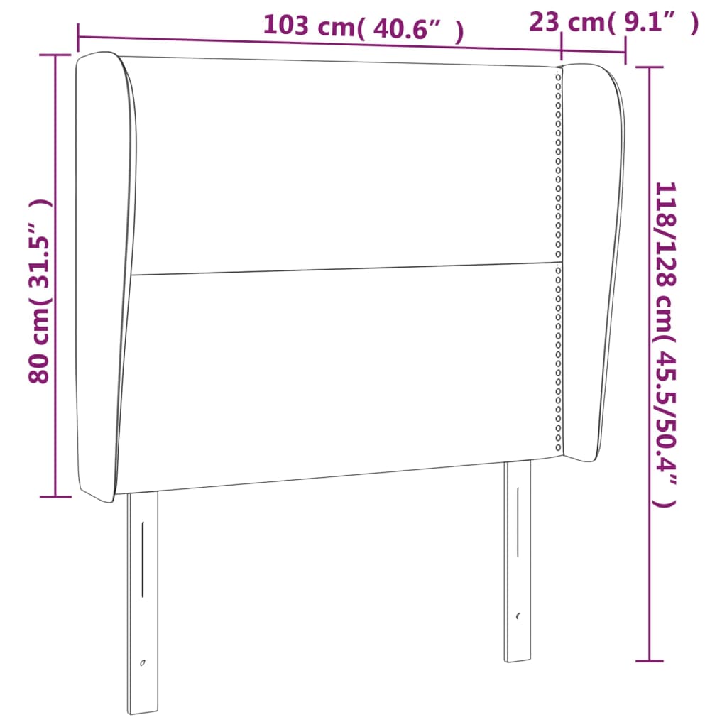 vidaXL Κεφαλάρι με Πτερύγια Μπλε 103x23x118/128 εκ. Υφασμάτινο