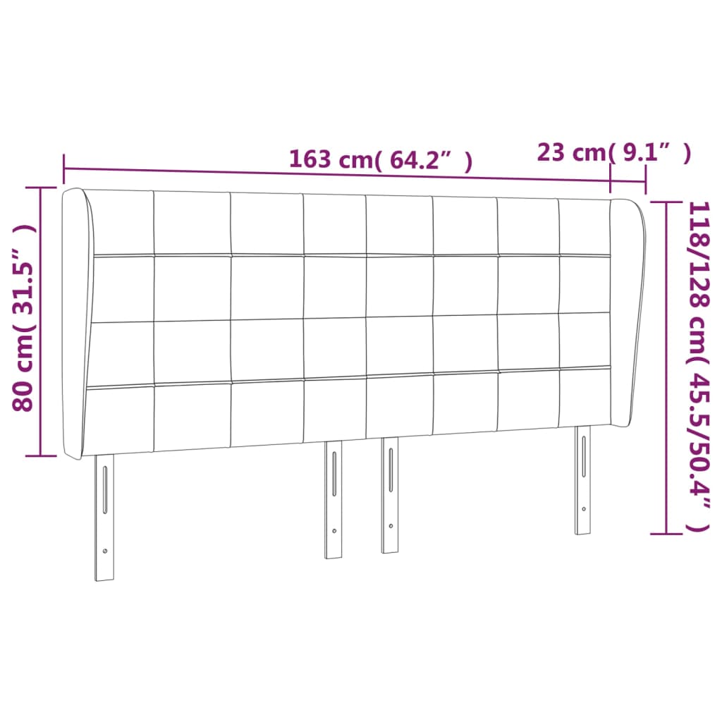 vidaXL Κεφαλάρι με Πτερύγια Taupe 163x23x118/128 εκ. Υφασμάτινο