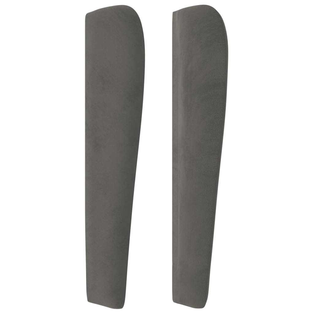 vidaXL Κεφαλάρι με Πτερύγια Σκούρο Γκρι 93 x 23 x 118/128εκ.Βελούδινο