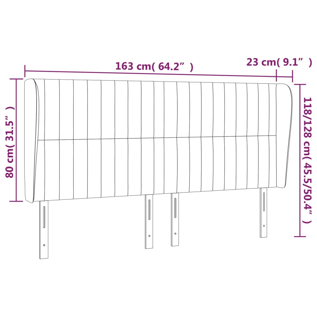 vidaXL Κεφαλάρι με Πτερύγια Taupe 163x23x118/128 εκ. Υφασμάτινο