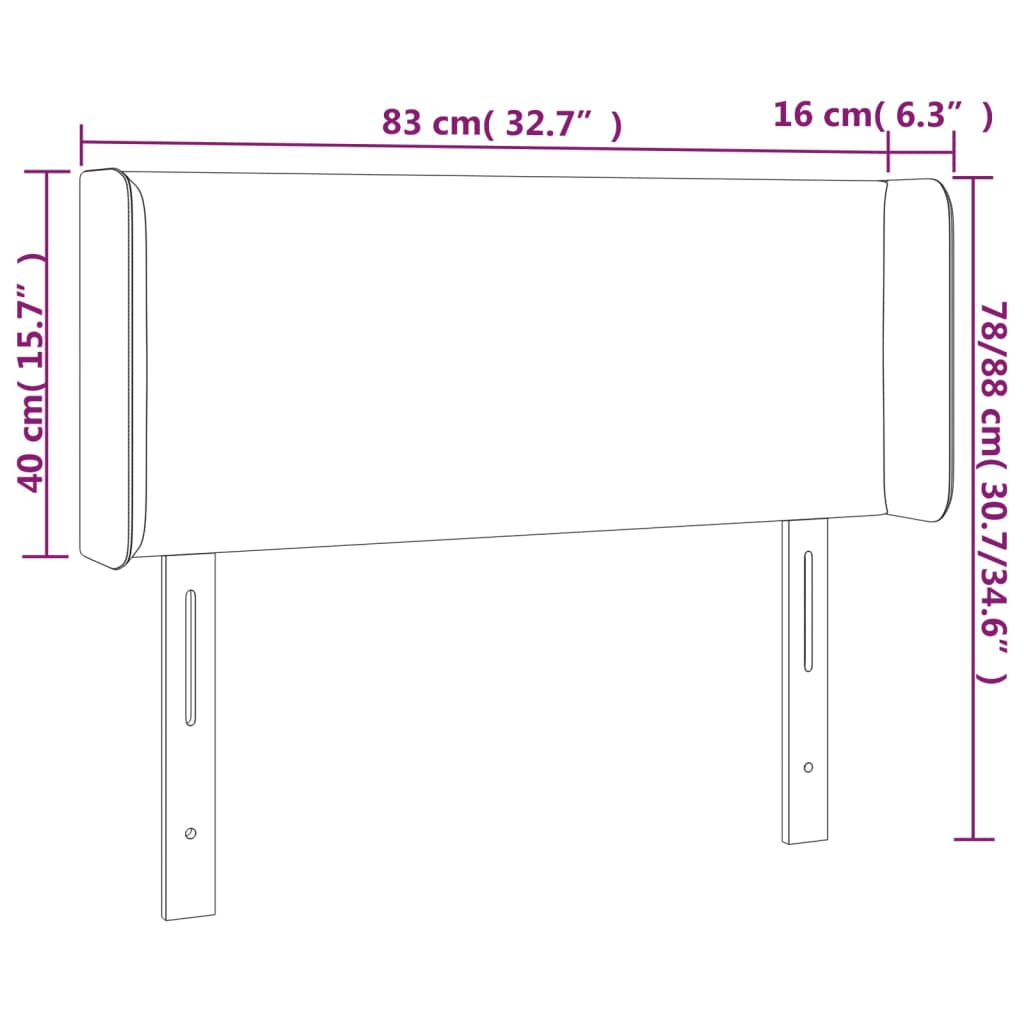 vidaXL Κεφαλάρι με Πτερύγια Μπλε 83x16x78/88 εκ. Υφασμάτινο