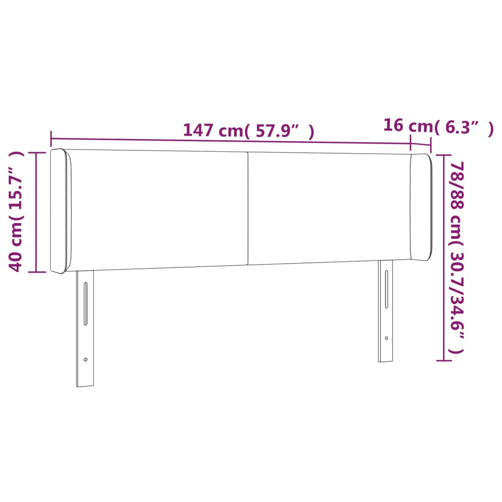 vidaXL Κεφαλάρι με Πτερύγια Καπουτσίνο 147x16x78/88εκ. Συνθετικό Δέρμα