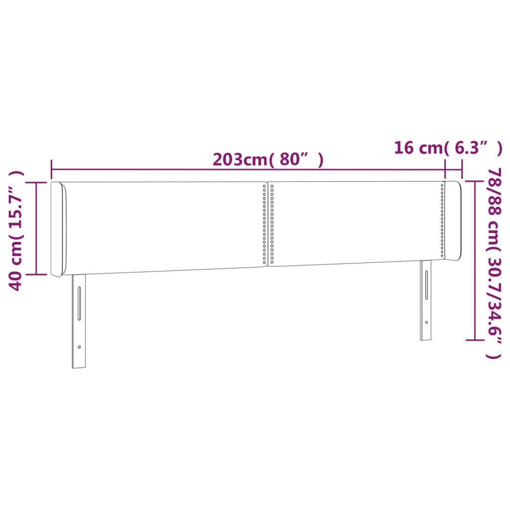 vidaXL Κεφαλάρι με Πτερύγια Σκούρο Πράσινο 203x16x78/88 εκ. Βελούδινο