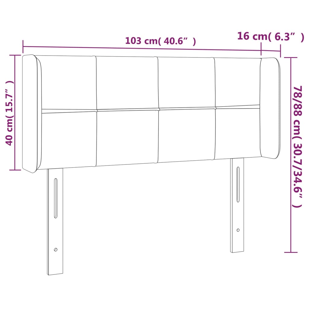 vidaXL Κεφαλάρι με Πτερύγια Μπλε 103x16x78/88 εκ. Υφασμάτινο