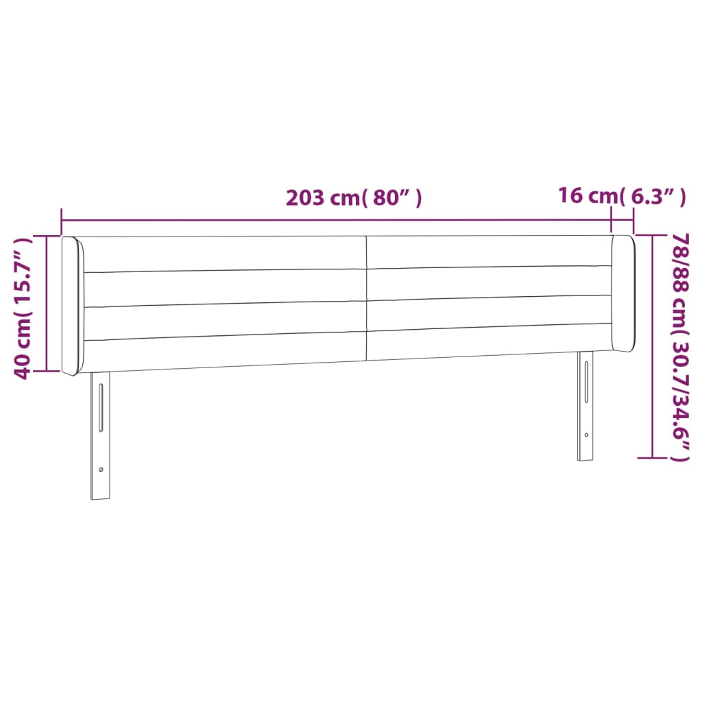 vidaXL Κεφαλάρι με Πτερύγια Μπλε 203x16x78/88 εκ. Υφασμάτινο