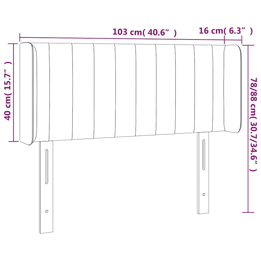 vidaXL Κεφαλάρι με Πτερύγια Σκούρο Καφέ 103x16x78/88 εκ. Υφασμάτινο