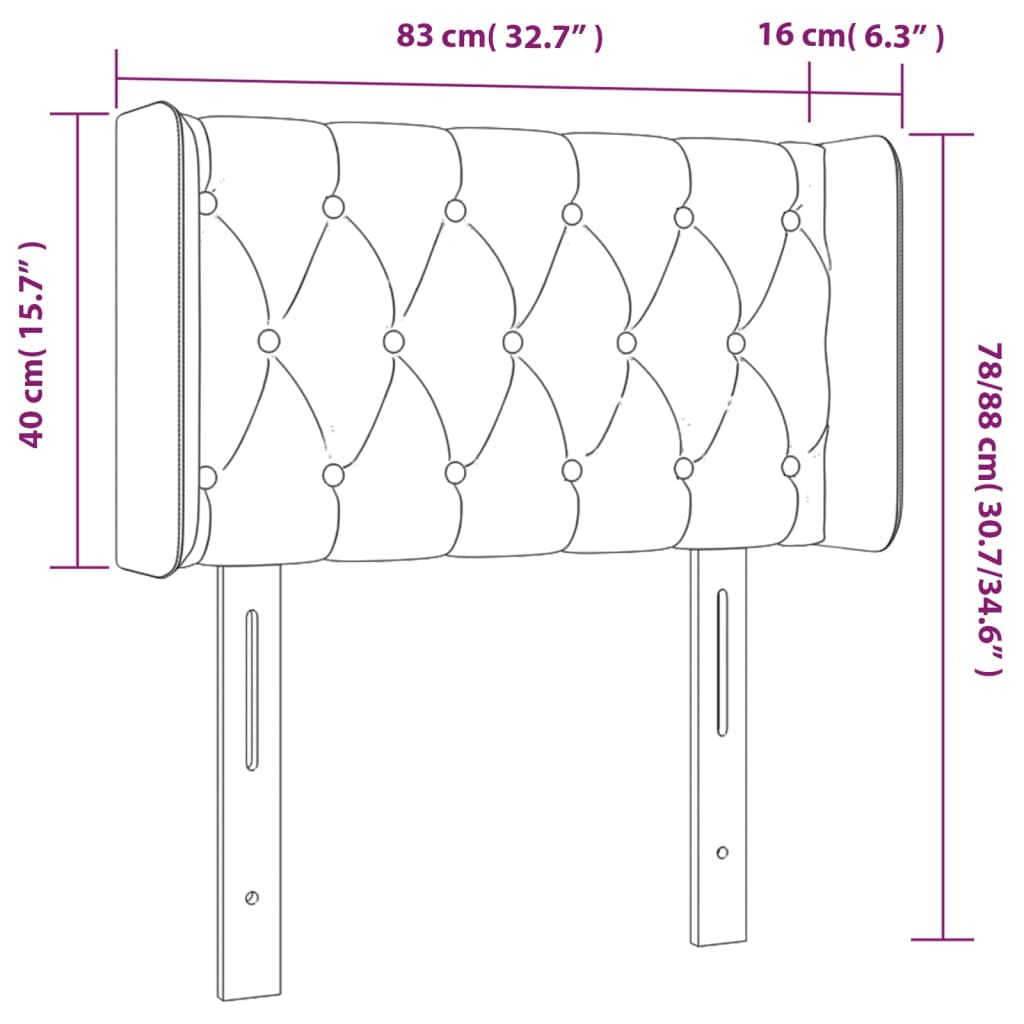 vidaXL Κεφαλάρι με Πτερύγια Μπλε 83x16x78/88 εκ. Υφασμάτινο