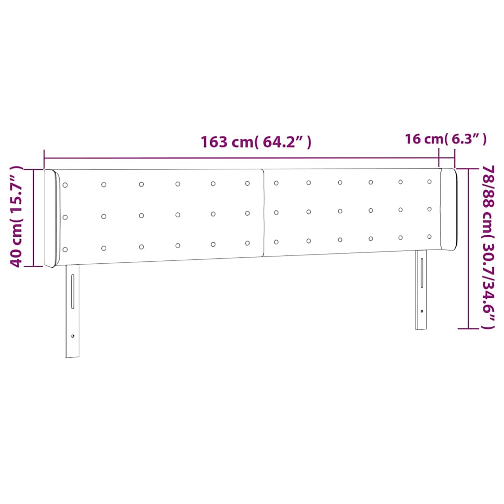 vidaXL Κεφαλάρι με Πτερύγια Σκούρο Μπλε 163x16x78/88 εκ. Βελούδινο