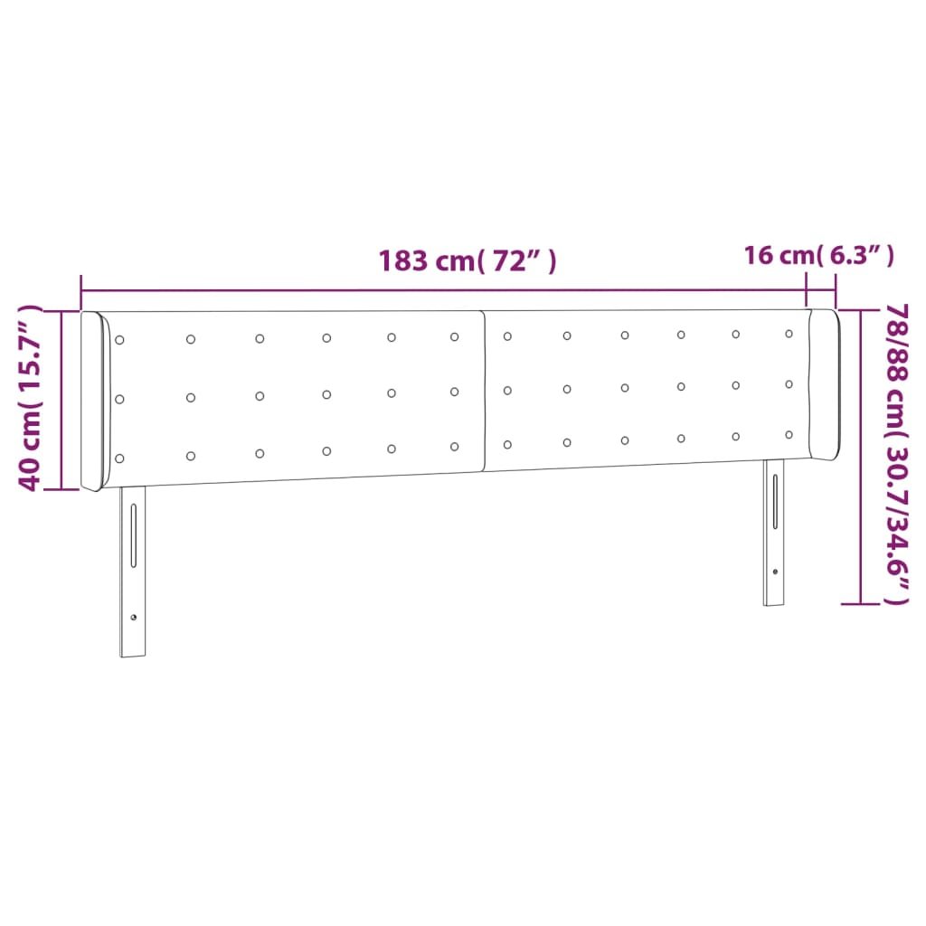 vidaXL Κεφαλάρι με Πτερύγια Ροζ 183x16x78/88 εκ. Βελούδινο