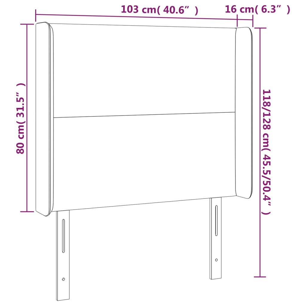 vidaXL Κεφαλάρι με Πτερύγια Ροζ 103x16x118/128 εκ.Βελούδινο