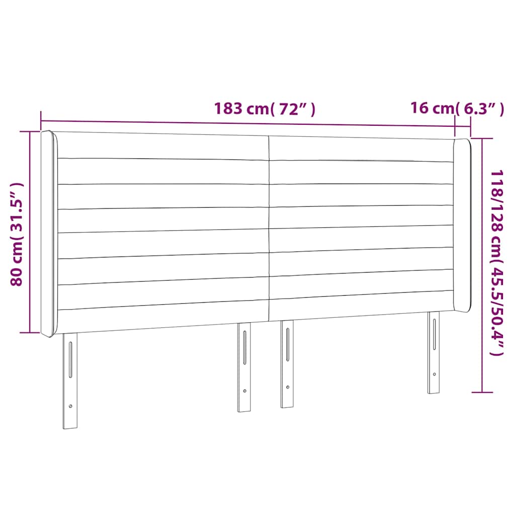 vidaXL Κεφαλάρι με Πτερύγια Taupe 183x16x118/128 εκ. Υφασμάτινο