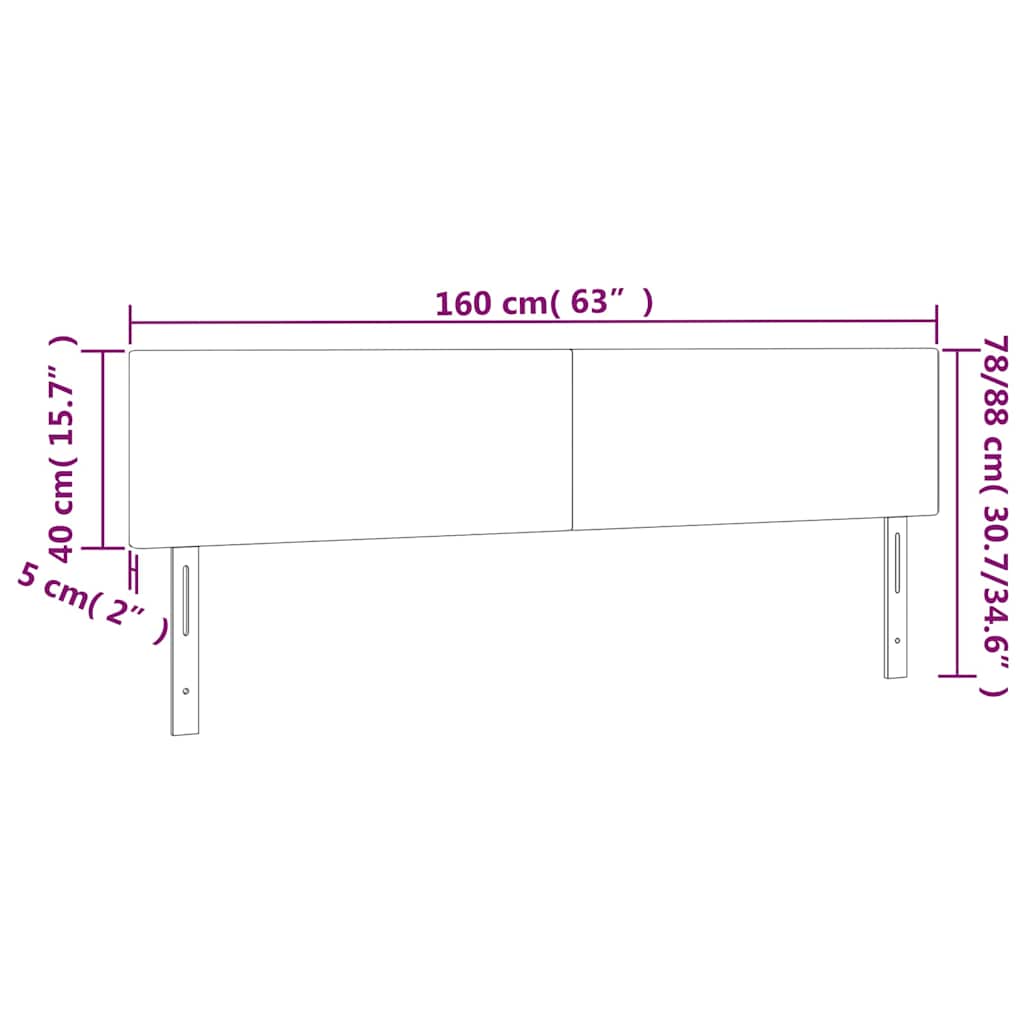 vidaXL Κεφαλάρι Κρεβατιού LED Σκούρο Πράσινο 160x5x78/88 εκ. Βελούδινο