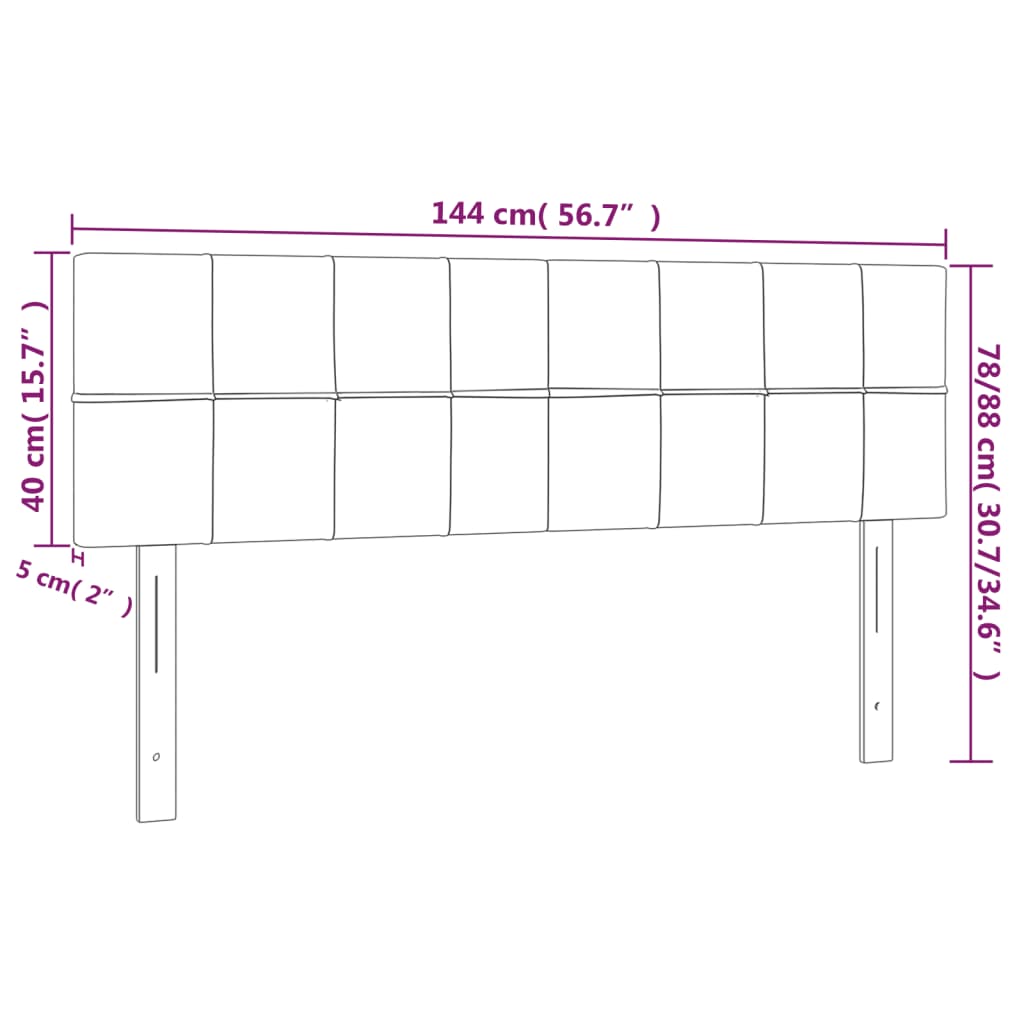 vidaXL Κεφαλάρι Κρεβατιού LED Μπλε 144x5x78/88 εκ. Υφασμάτινο