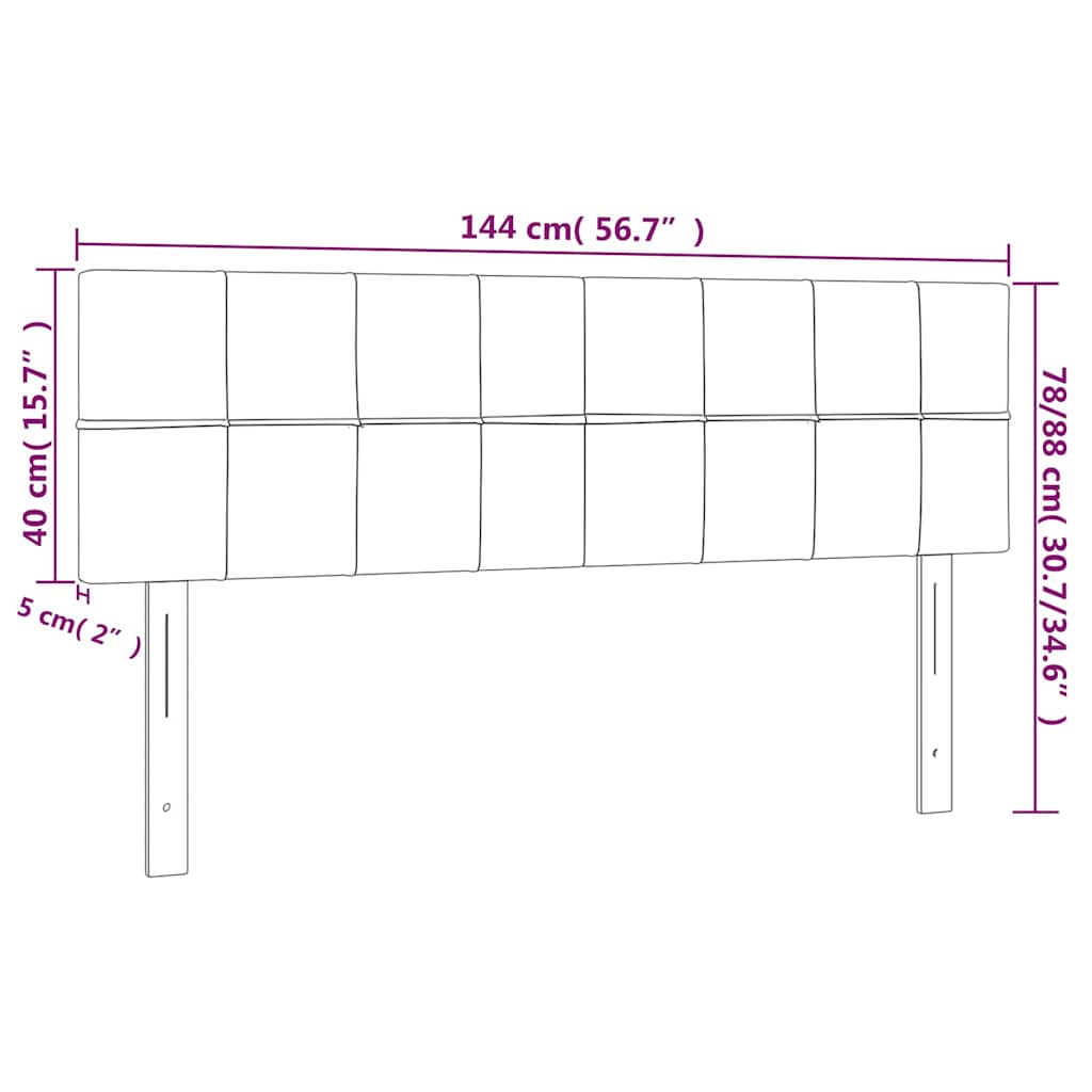 vidaXL Κεφαλάρι Κρεβατιού LED Σκούρο Πράσινο 144x5x78/88 εκ. Βελούδινο