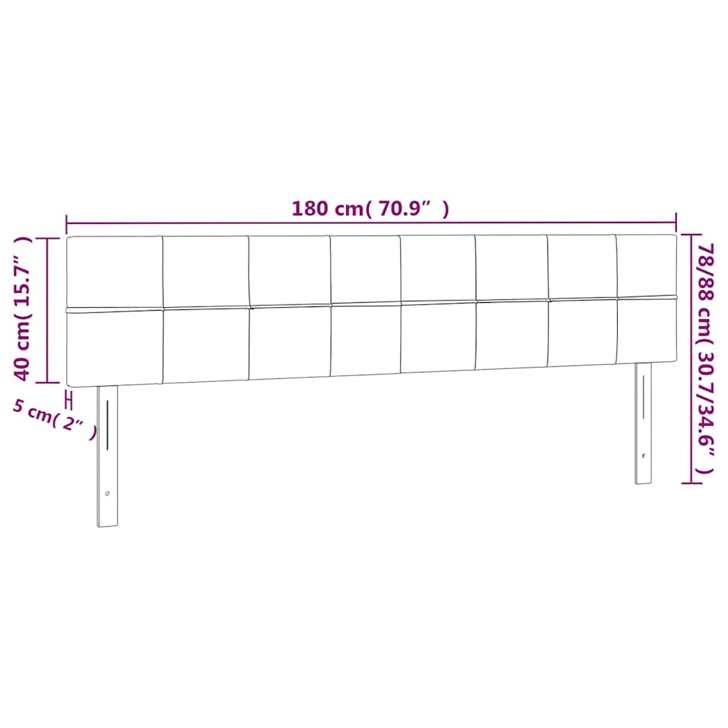 vidaXL Κεφαλάρι Κρεβατιού LED Σκούρο Πράσινο 180x5x78/88 εκ. Βελούδινο