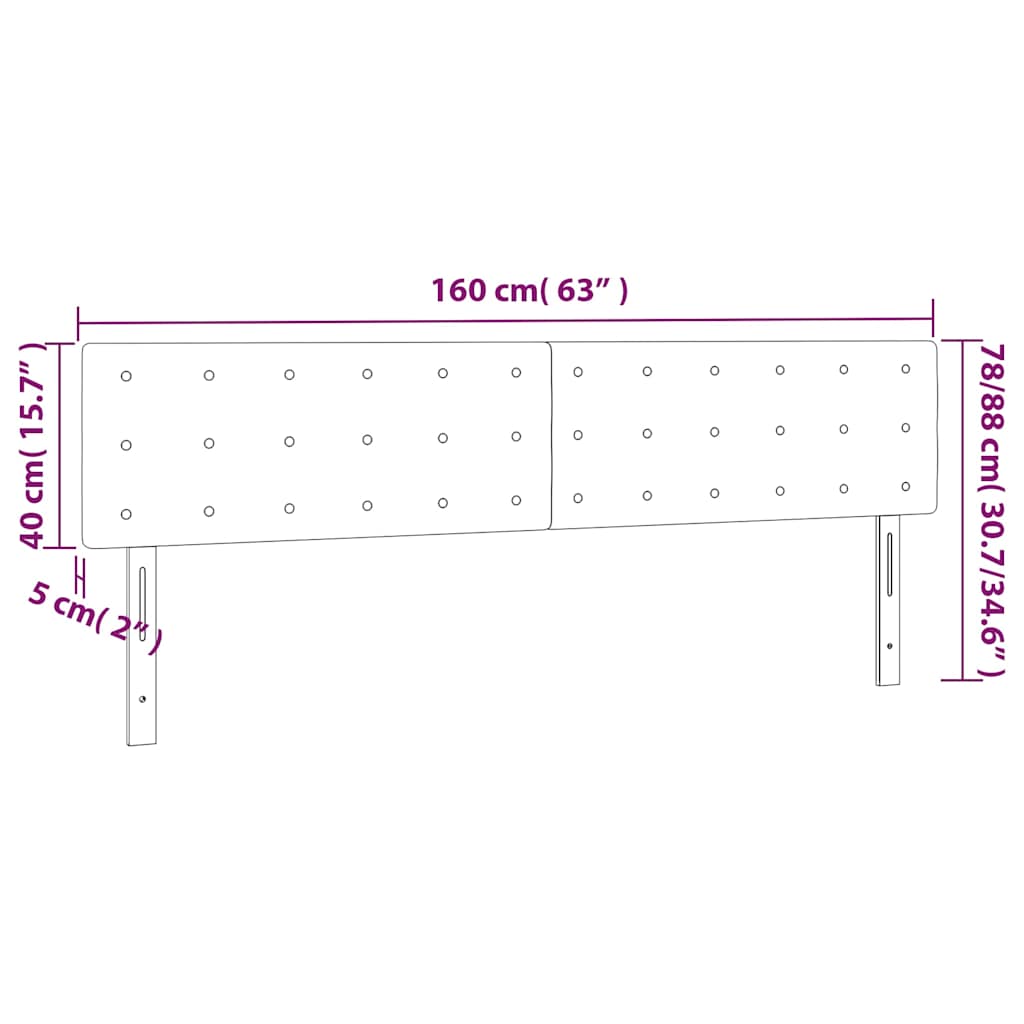 vidaXL Κεφαλάρι Κρεβατιού LED Γκρι 160x5x78/88 εκ. από Συνθετικό Δέρμα