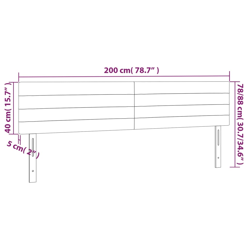 vidaXL Κεφαλάρι Κρεβατιού LED Σκούρο Καφέ 200x5x78/88 εκ. Υφασμάτινο