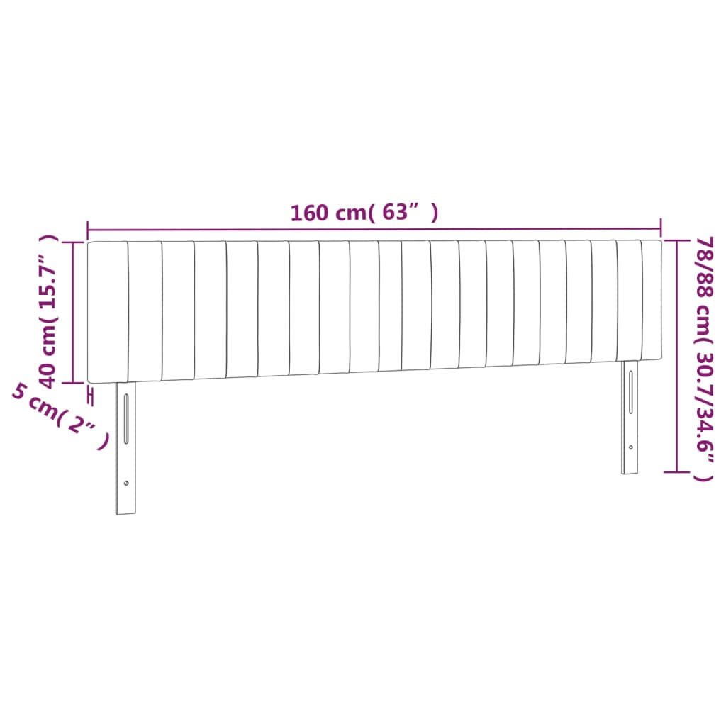 vidaXL Κεφαλάρι Κρεβατιού LED Ανοιχτό Γκρι 160x5x78/88 εκ. Υφασμάτινο
