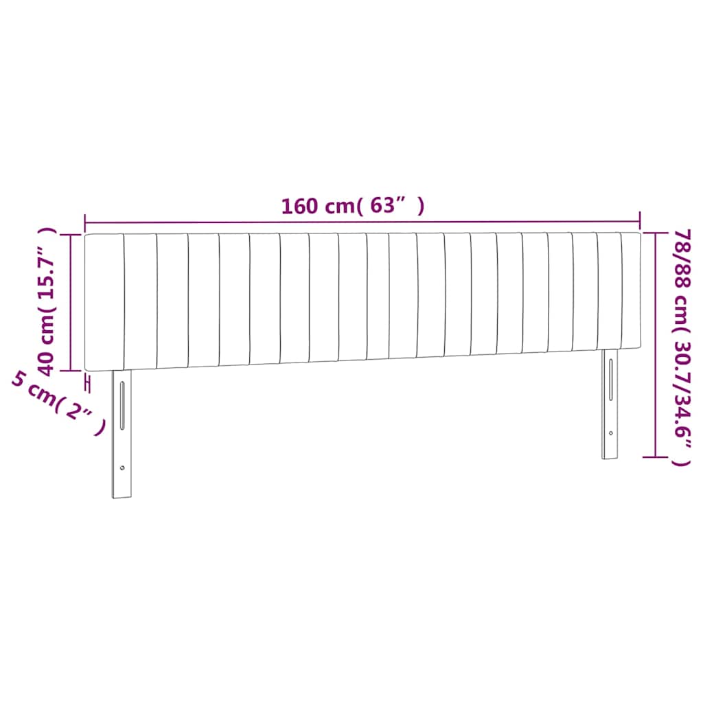 vidaXL Κεφαλάρι Κρεβατιού LED Σκούρο Γκρι 160x5x78/88 εκ. Υφασμάτινο
