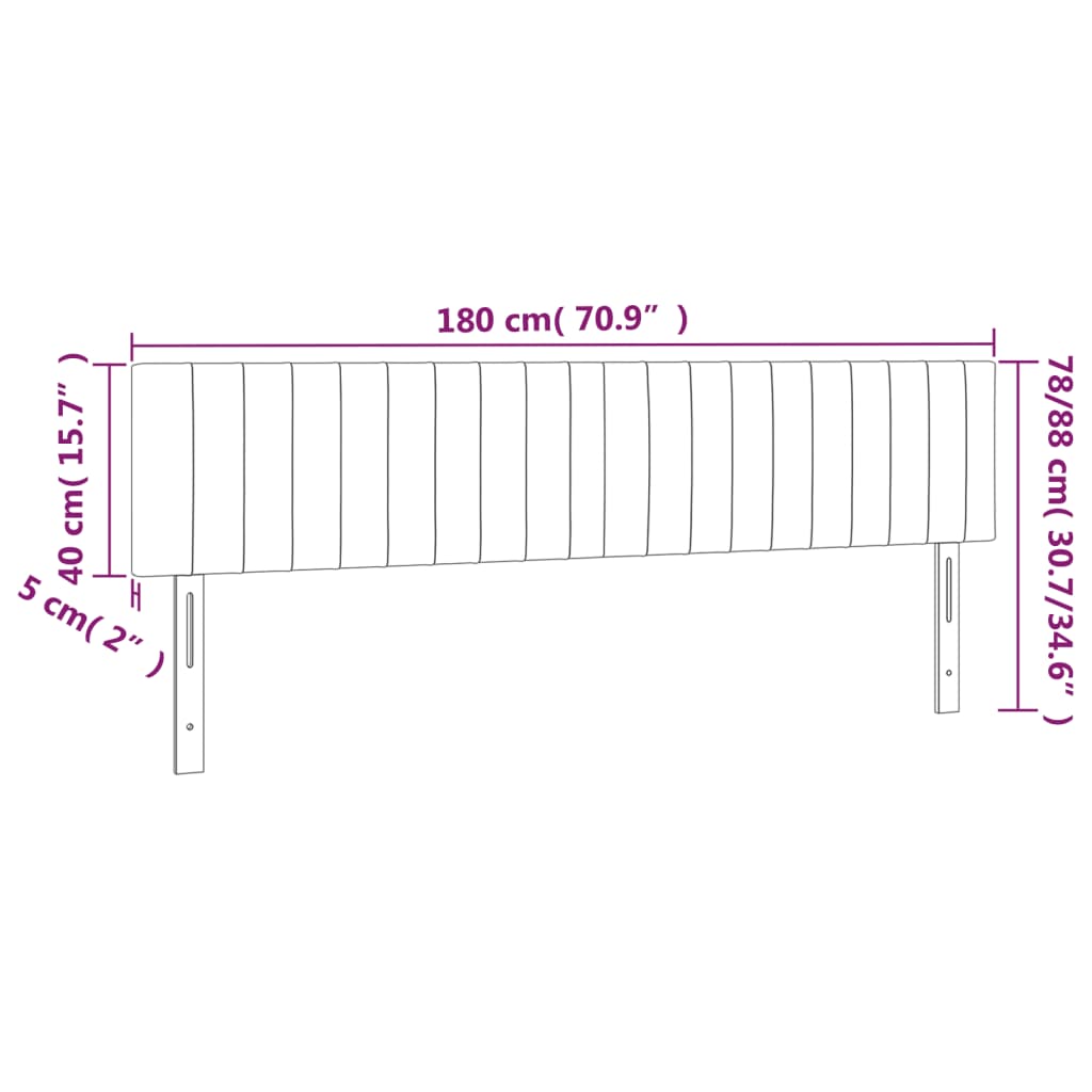 vidaXL Κεφαλάρι Κρεβατιού LED Taupe 180x5x78/88 εκ. Υφασμάτινο