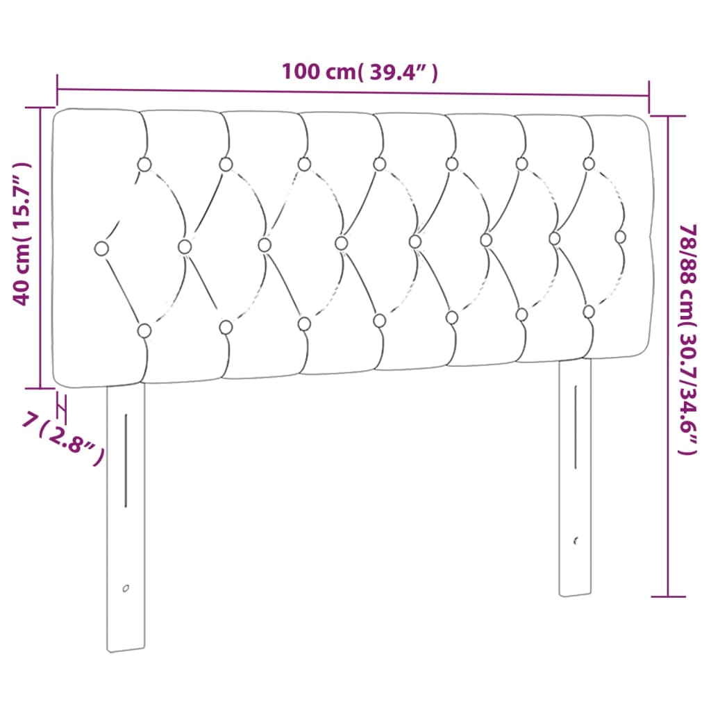 vidaXL Κεφαλάρι Κρεβατιού LED Σκούρο Καφέ 100x7x78/88 εκ. Υφασμάτινο