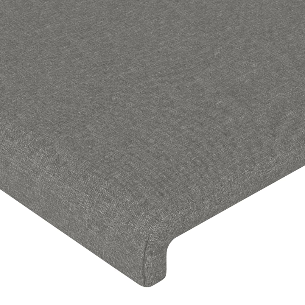 vidaXL Κεφαλάρι Κρεβατιού LED Σκούρο Γκρι 200x5x118/128εκ. Υφασμάτινο