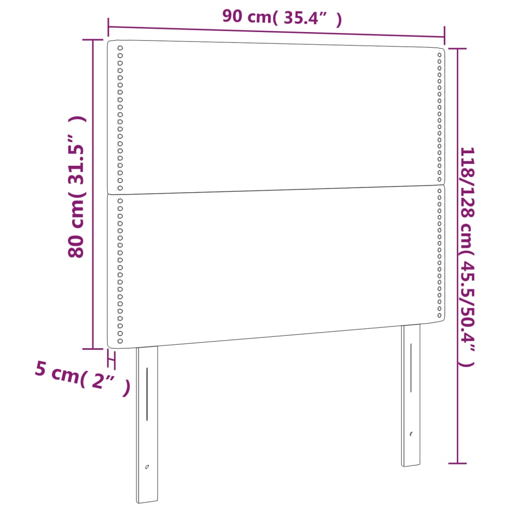 vidaXL Κεφαλάρι Κρεβατιού LED Μπλε 90x5x118/128εκ. Υφασμάτινο