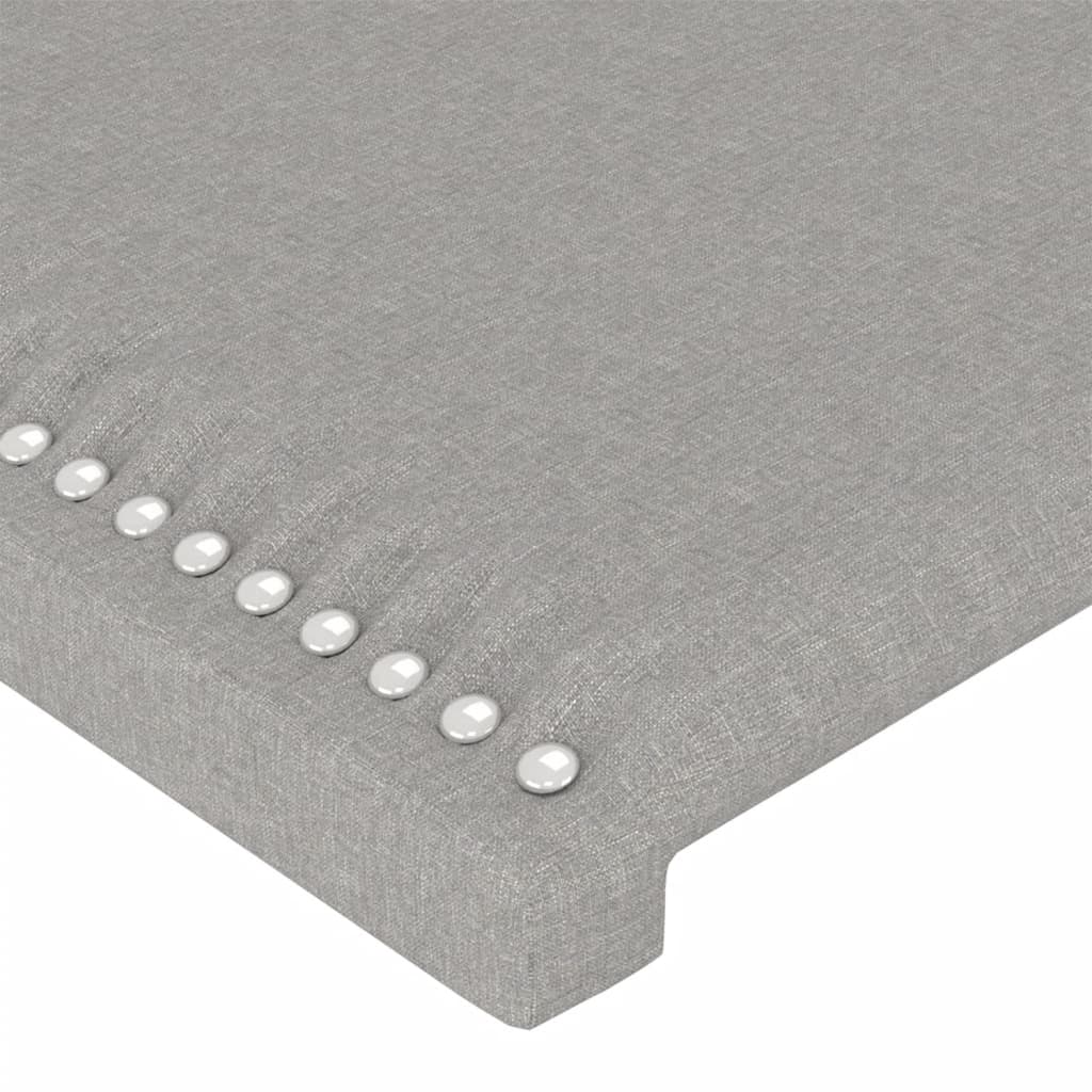 vidaXL Κεφαλάρι Κρεβατιού LED Ανοιχτό Γκρι 100x5x118/128εκ. Υφασμάτινο