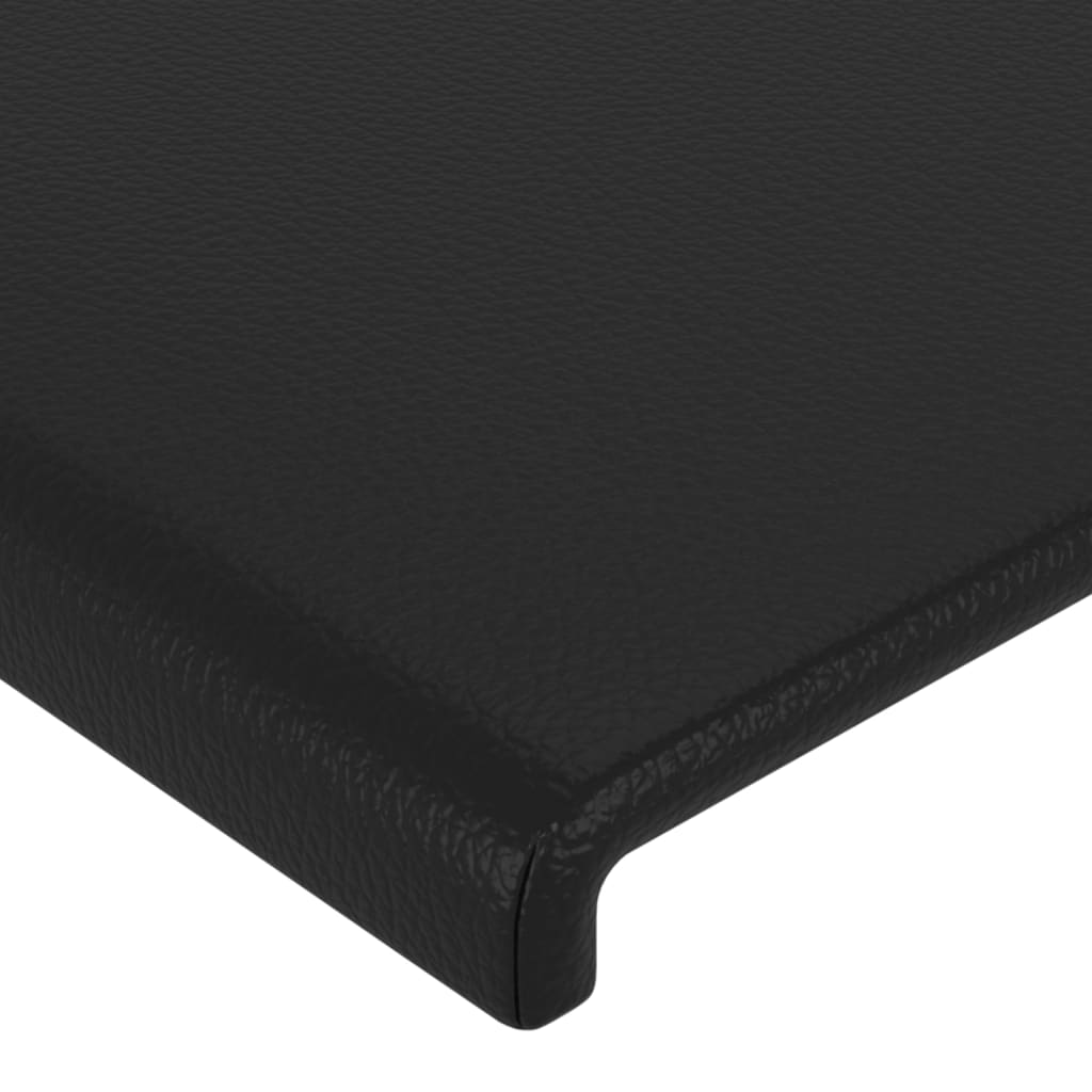 vidaXL Κεφαλάρι Κρεβατιού LED Μαύρο 163x16x78/88 εκ. Συνθετ. Δέρμα