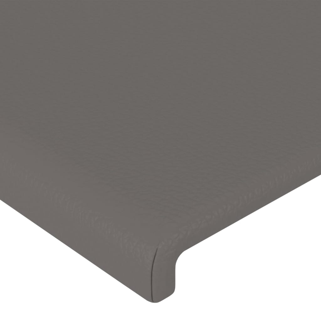 vidaXL Κεφαλάρι Κρεβατιού LED Γκρι 203x16x78/88εκ. από Συνθετικό Δέρμα