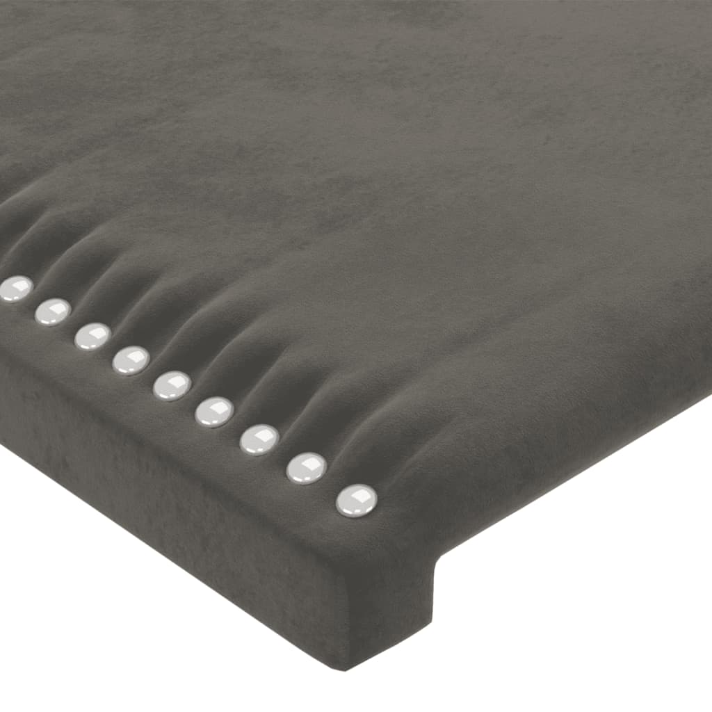 vidaXL Κεφαλάρι Κρεβατιού LED Σκούρο Γκρι 147x16x78/88 εκ. Βελούδινο