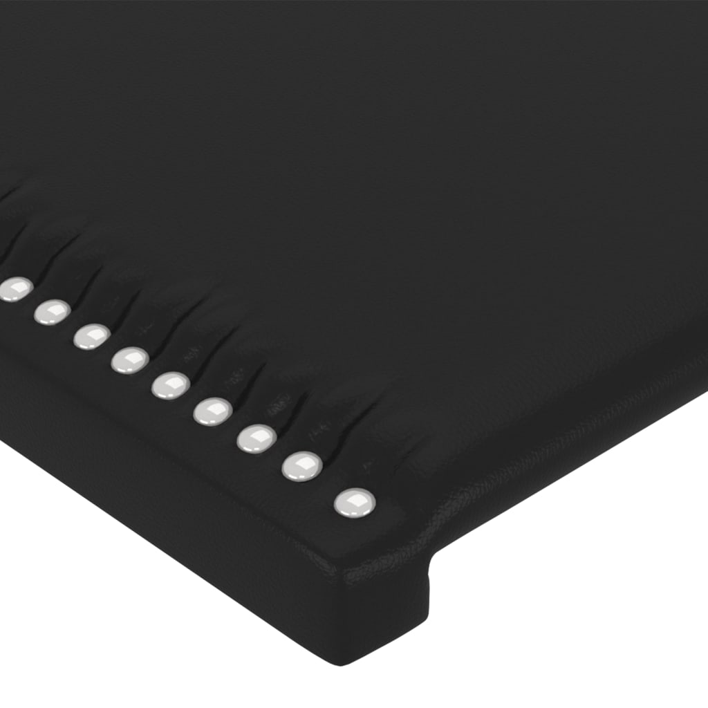 vidaXL Κεφαλάρι Κρεβατιού LED Μαύρο 183x16x78/88 εκ. Συνθετ. Δέρμα