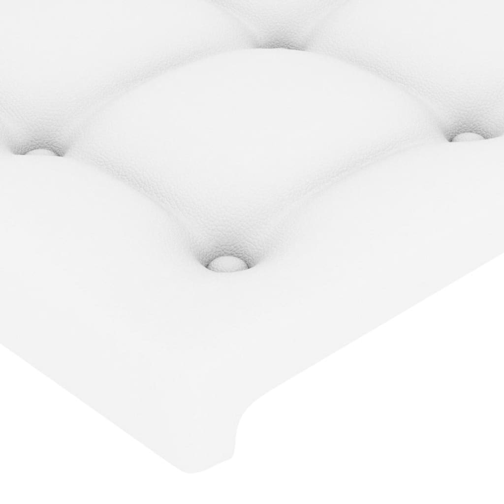 vidaXL Κεφαλάρι Κρεβατιού LED Λευκό 103x16x118/128 εκ. Συνθετ. Δέρμα