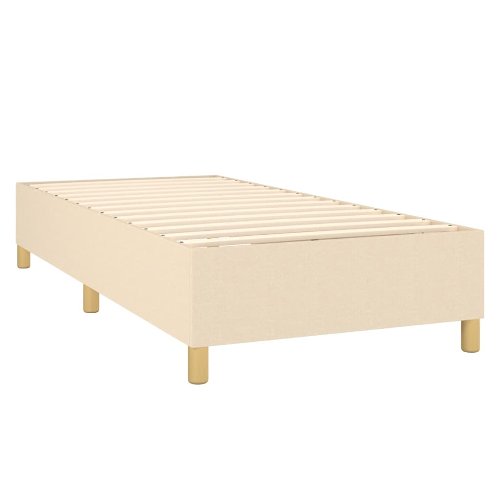 vidaXL Κρεβάτι Boxspring με Στρώμα & LED Κρεμ 100x200 εκ. Υφασμάτινο